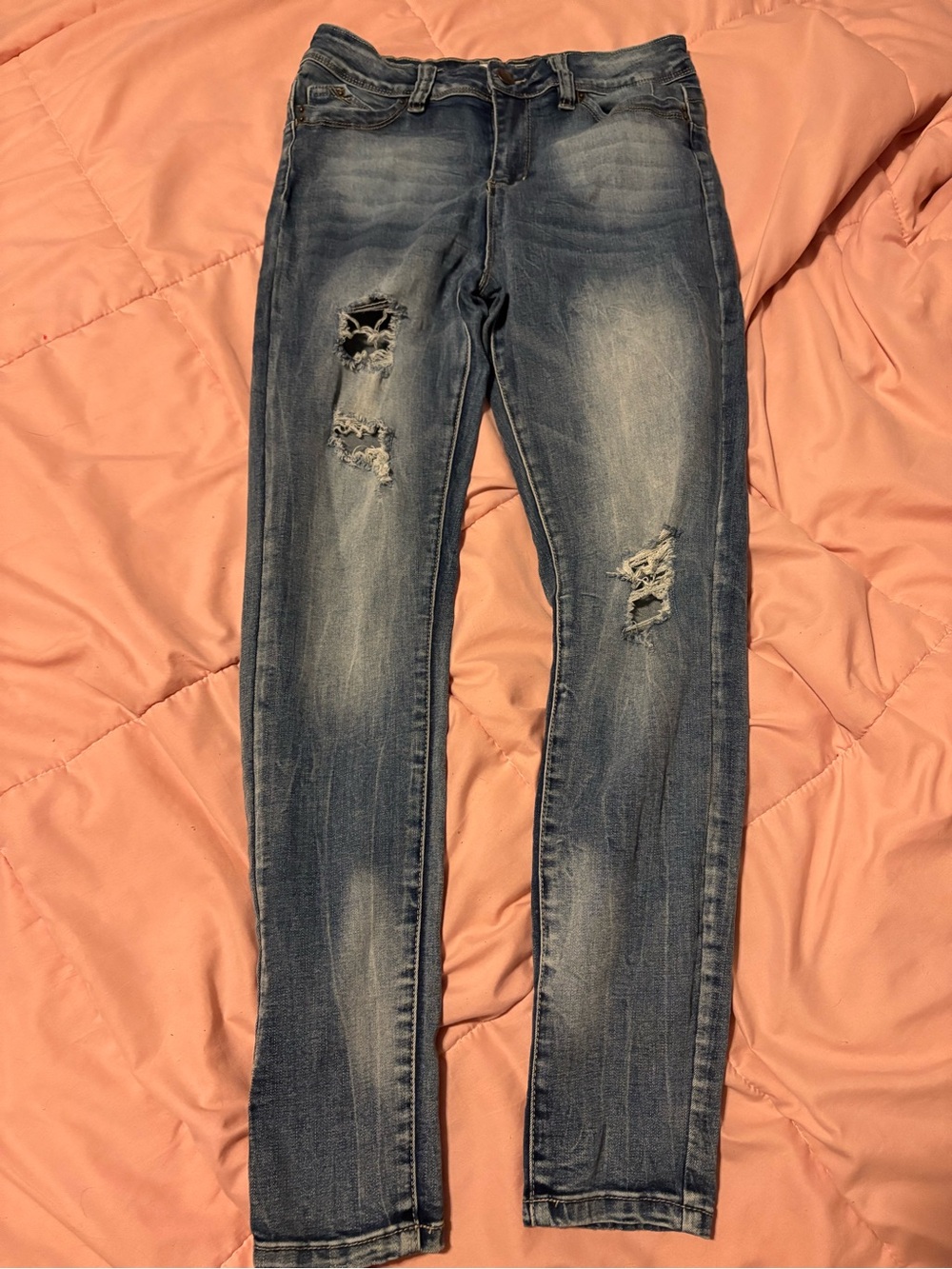 YMI Blue Distressed Skinny Jeans